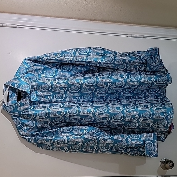 Leonardi Men's Longsleeve Paisley Button Down Shirt Size XL - Picture 1 of 12